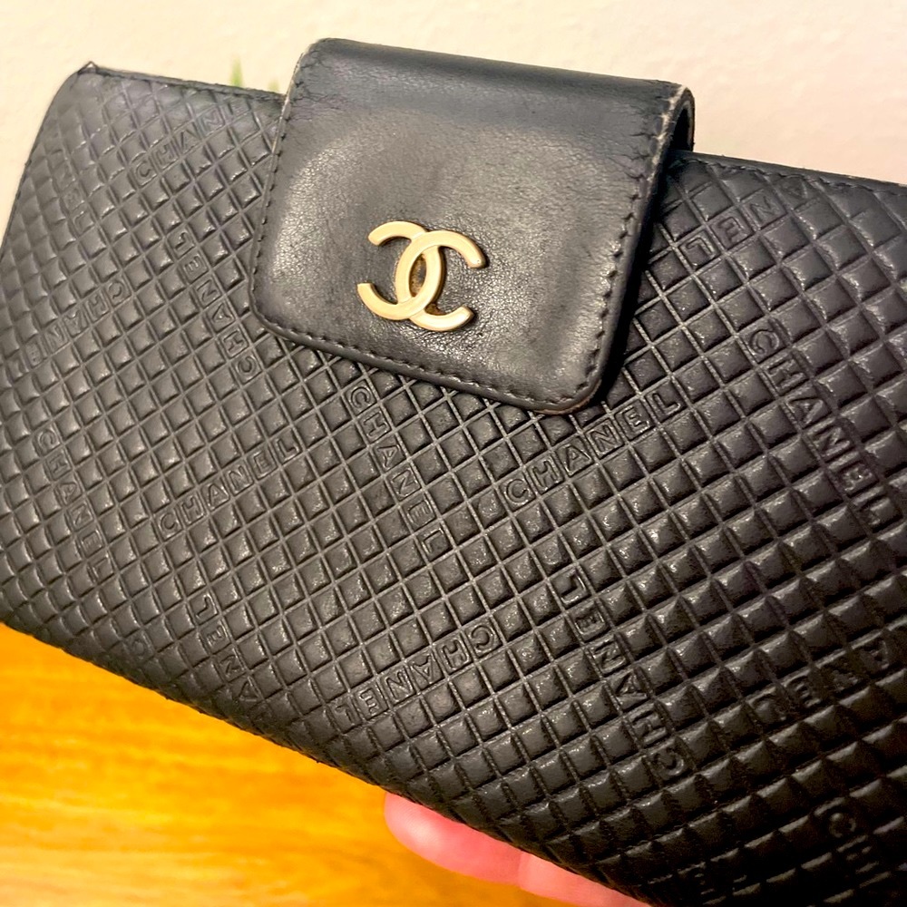COPY - CHANEL Lambskin Diamond Quilted Black Large Wallet 💯 AUTHENTIC - Picture 3 of 16